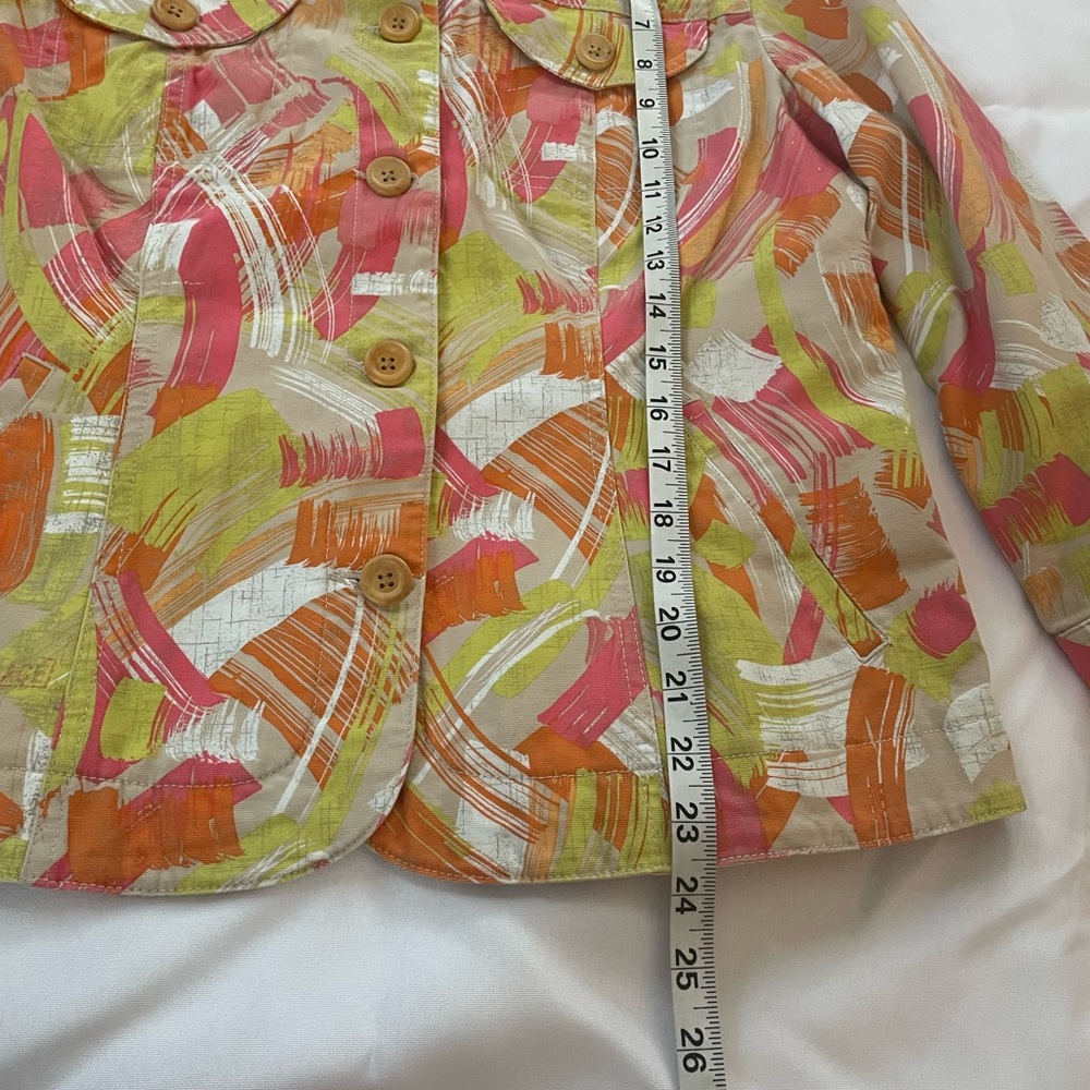 Ruby Rd. Brushstroke Print Button Jacket in Pink,… - image 10